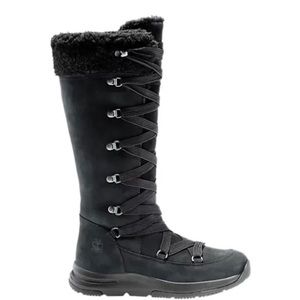 Timberland Woman's Mabel Town Mid / Tall Leather Boots / Black/Black Size 8.5